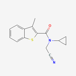 molecular formula C15H14N2OS B2681781 N-(cyanomethyl)-N-cyclopropyl-3-methyl-1-benzothiophene-2-carboxamide CAS No. 1252143-71-7