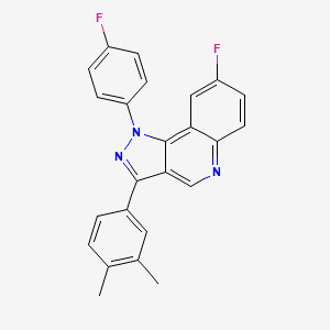 molecular formula C24H17F2N3 B2681785 3-(3,4-dimethylphenyl)-8-fluoro-1-(4-fluorophenyl)-1H-pyrazolo[4,3-c]quinoline CAS No. 901267-65-0