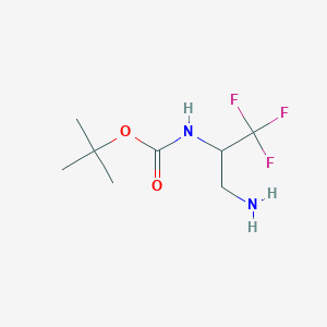 molecular formula C8H15F3N2O2 B2681786 Tert-butyl (3-amino-1,1,1-trifluoropropan-2-yl)carbamate CAS No. 1429913-34-7