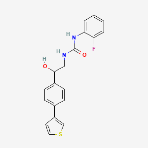 molecular formula C19H17FN2O2S B2681809 3-(2-Fluorophenyl)-1-{2-hydroxy-2-[4-(thiophen-3-yl)phenyl]ethyl}urea CAS No. 2320571-99-9