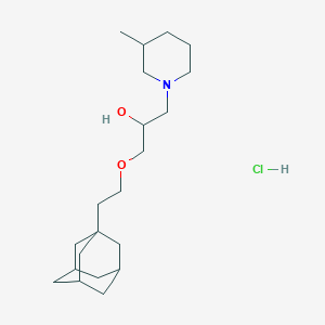 molecular formula C21H38ClNO2 B2681810 1-(2-((3r,5r,7r)-Adamantan-1-yl)ethoxy)-3-(3-methylpiperidin-1-yl)propan-2-ol hydrochloride CAS No. 479628-38-1