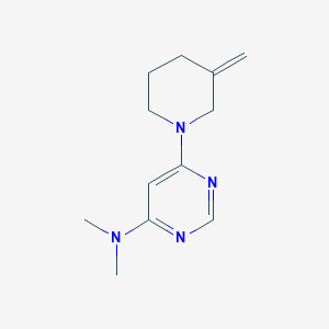 molecular formula C12H18N4 B2681814 N,N-二甲基-6-(3-甲亚烯哌啶-1-基)嘧啶-4-胺 CAS No. 2034374-34-8