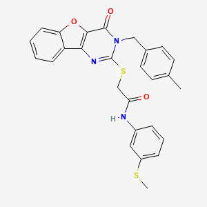 2-((3-(4-methylbenzyl)-4-oxo-3,4-dihydrobenzofuro[3,2-d]pyrimidin-2-yl)thio)-N-(3-(methylthio)phenyl)acetamide