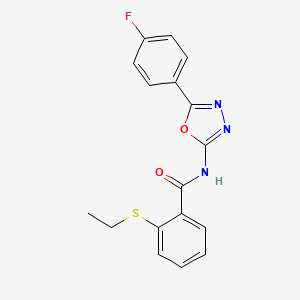 2-ethylsulfanyl-N-[5-(4-fluorophenyl)-1,3,4-oxadiazol-2-yl]benzamide