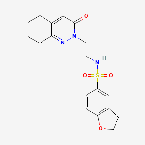 molecular formula C18H21N3O4S B2681840 N-(2-(3-oxo-5,6,7,8-tetrahydrocinnolin-2(3H)-yl)ethyl)-2,3-dihydrobenzofuran-5-sulfonamide CAS No. 2034366-24-8
