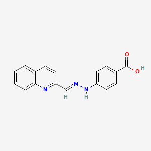 4-[(E)-2-(quinolin-2-ylmethylidene)hydrazin-1-yl]benzoic acid