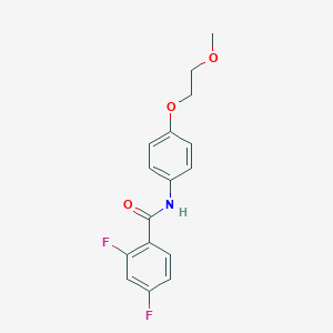 molecular formula C16H15F2NO3 B268185 2,4-difluoro-N-[4-(2-methoxyethoxy)phenyl]benzamide 