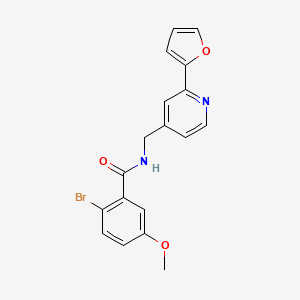 molecular formula C18H15BrN2O3 B2681850 2-bromo-N-((2-(furan-2-yl)pyridin-4-yl)methyl)-5-methoxybenzamide CAS No. 2034341-84-7