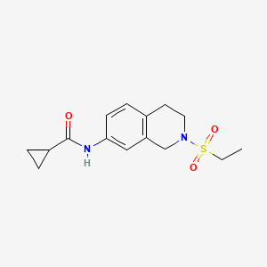 molecular formula C15H20N2O3S B2681853 N-(2-(乙基磺酰基)-1,2,3,4-四氢异喹啉-7-基)环丙烷甲酰胺 CAS No. 954614-15-4