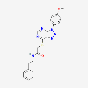 molecular formula C21H20N6O2S B2681858 2-((3-(4-methoxyphenyl)-3H-[1,2,3]triazolo[4,5-d]pyrimidin-7-yl)thio)-N-phenethylacetamide CAS No. 863500-68-9