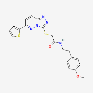 molecular formula C20H19N5O2S2 B2681859 N-(4-methoxyphenethyl)-2-((6-(thiophen-2-yl)-[1,2,4]triazolo[4,3-b]pyridazin-3-yl)thio)acetamide CAS No. 894052-42-7