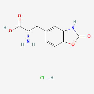 molecular formula C10H11ClN2O4 B2681863 (S)-2-氨基-3-(2-氧代-2,3-二氢苯并[d]噁唑-5-基)丙酸盐酸盐 CAS No. 2137143-79-2