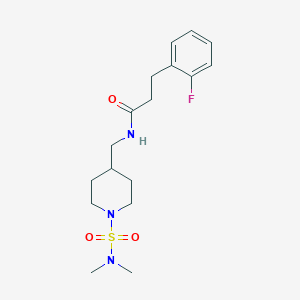 molecular formula C17H26FN3O3S B2681873 N-{[1-(二甲基磺酰氨基)哌啶-4-基]甲基}-3-(2-氟苯基)丙酰胺 CAS No. 2097883-05-9