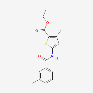 molecular formula C16H17NO3S B2681876 乙酸-3-甲基-5-(3-甲基苯甲酰氨基)噻吩-2-羧酸乙酯 CAS No. 477567-31-0