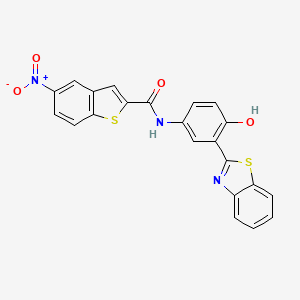 N-[3-(1,3-benzothiazol-2-yl)-4-hydroxyphenyl]-5-nitro-1-benzothiophene-2-carboxamide