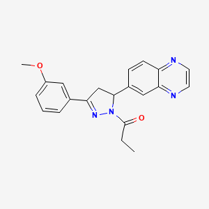 1-(3-(3-methoxyphenyl)-5-(quinoxalin-6-yl)-4,5-dihydro-1H-pyrazol-1-yl)propan-1-one