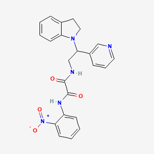 molecular formula C23H21N5O4 B2681888 N1-(2-(indolin-1-yl)-2-(pyridin-3-yl)ethyl)-N2-(2-nitrophenyl)oxalamide CAS No. 898458-03-2