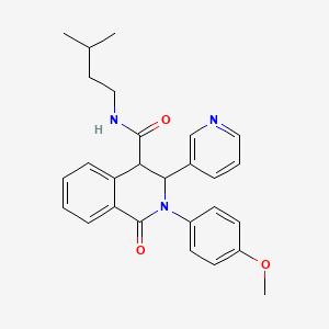 molecular formula C27H29N3O3 B2681895 2-(4-methoxyphenyl)-N-(3-methylbutyl)-1-oxo-3-pyridin-3-yl-3,4-dihydroisoquinoline-4-carboxamide CAS No. 1024174-03-5