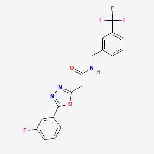 2-(5-(3-fluorophenyl)-1,3,4-oxadiazol-2-yl)-N-(3-(trifluoromethyl)benzyl)acetamide