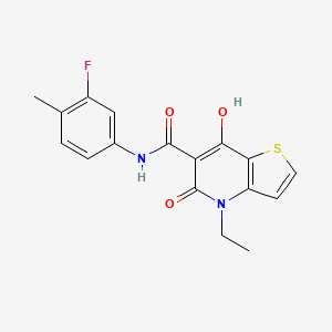 molecular formula C17H15FN2O3S B2681904 4-ethyl-N-(3-fluoro-4-methylphenyl)-7-hydroxy-5-oxo-4,5-dihydrothieno[3,2-b]pyridine-6-carboxamide CAS No. 1251606-55-9