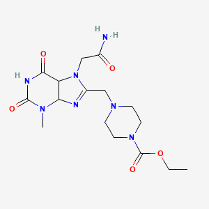ethyl 4-{[7-(carbamoylmethyl)-3-methyl-2,6-dioxo-2,3,6,7-tetrahydro-1H-purin-8-yl]methyl}piperazine-1-carboxylate