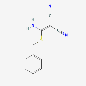 molecular formula C11H9N3S B2681911 2-[(苄基硫代甲亚)甲基亚胺基]丙二腈 CAS No. 109228-98-0