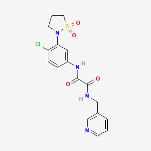 molecular formula C17H17ClN4O4S B2681924 N1-(4-chloro-3-(1,1-dioxidoisothiazolidin-2-yl)phenyl)-N2-(pyridin-3-ylmethyl)oxalamide CAS No. 1105216-46-3