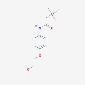 molecular formula C15H23NO3 B268193 N-[4-(2-methoxyethoxy)phenyl]-3,3-dimethylbutanamide 