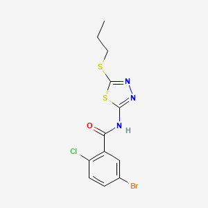 molecular formula C12H11BrClN3OS2 B2681932 5-bromo-2-chloro-N-[5-(propylsulfanyl)-1,3,4-thiadiazol-2-yl]benzamide CAS No. 391875-29-9