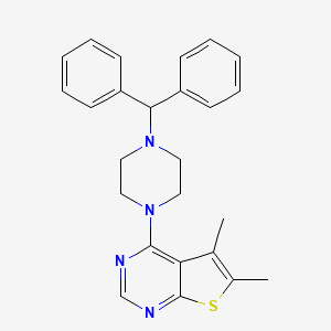 molecular formula C25H26N4S B2681933 4-(4-Benzhydrylpiperazin-1-yl)-5,6-dimethylthieno[2,3-d]pyrimidine CAS No. 690689-76-0