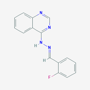 molecular formula C15H11FN4 B2681936 2-氟苯甲醛 N-(4-喹唑啉基)肼酮 CAS No. 1429220-50-7