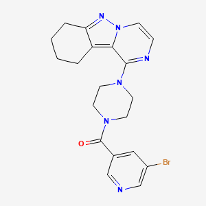 molecular formula C20H21BrN6O B2681938 (5-Bromopyridin-3-yl)(4-(7,8,9,10-tetrahydropyrazino[1,2-b]indazol-1-yl)piperazin-1-yl)methanone CAS No. 2034348-16-6
