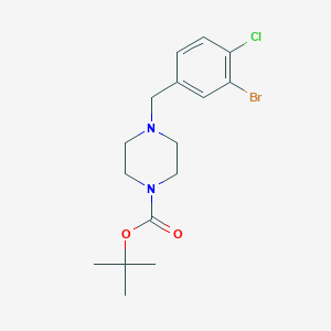 molecular formula C16H22BrClN2O2 B2681943 4-(4-BOC-Piperazino)methyl-2-bromo-1-chlorobenzene CAS No. 1881290-94-3