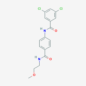 molecular formula C17H16Cl2N2O3 B268195 3,5-dichloro-N-(4-{[(2-methoxyethyl)amino]carbonyl}phenyl)benzamide 