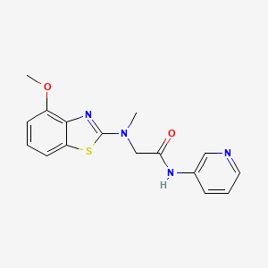 molecular formula C16H16N4O2S B2681950 2-((4-methoxybenzo[d]thiazol-2-yl)(methyl)amino)-N-(pyridin-3-yl)acetamide CAS No. 1396786-70-1