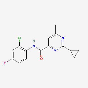 N-(2-chloro-4-fluorophenyl)-2-cyclopropyl-6-methylpyrimidine-4-carboxamide