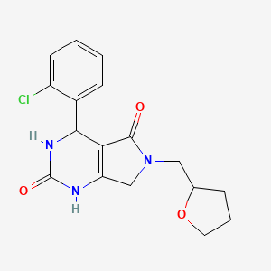 4-(2-chlorophenyl)-6-((tetrahydrofuran-2-yl)methyl)-3,4,6,7-tetrahydro-1H-pyrrolo[3,4-d]pyrimidine-2,5-dione