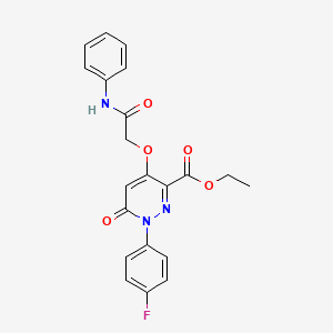 molecular formula C21H18FN3O5 B2681958 乙酸4-(2-苯胺基-2-氧代乙氧基)-1-(4-氟苯基)-6-氧代吡啶-3-羧酸酯 CAS No. 899729-16-9