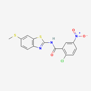2-chloro-N-(6-(methylthio)benzo[d]thiazol-2-yl)-5-nitrobenzamide