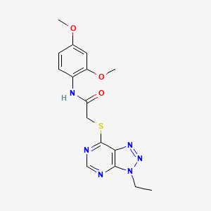 molecular formula C16H18N6O3S B2681973 N-(2,4-二甲氧基苯基)-2-((3-乙基-3H-[1,2,3]三唑[4,5-d]嘧啶-7-基)硫代)乙酰胺 CAS No. 1058231-95-0