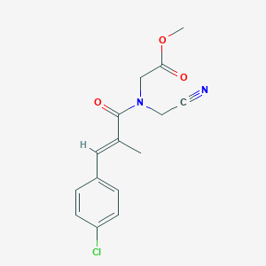 molecular formula C15H15ClN2O3 B2681981 Methyl 2-[[(E)-3-(4-chlorophenyl)-2-methylprop-2-enoyl]-(cyanomethyl)amino]acetate CAS No. 1445764-48-6