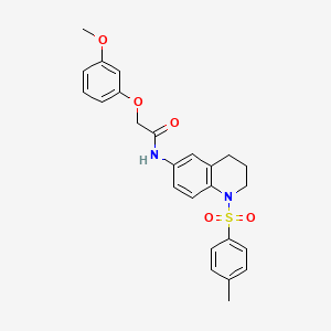 molecular formula C25H26N2O5S B2681983 2-(3-methoxyphenoxy)-N-(1-tosyl-1,2,3,4-tetrahydroquinolin-6-yl)acetamide CAS No. 1005293-75-3
