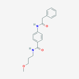 molecular formula C19H22N2O3 B268199 N-(3-methoxypropyl)-4-[(phenylacetyl)amino]benzamide 