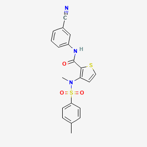 molecular formula C20H17N3O3S2 B2681999 N-(3-cyanophenyl)-3-(N,4-dimethylphenylsulfonamido)thiophene-2-carboxamide CAS No. 1115871-89-0