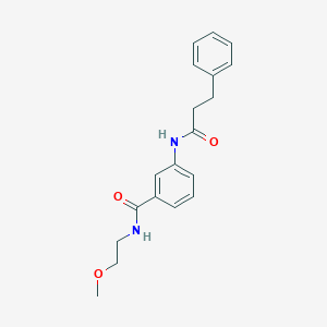 molecular formula C19H22N2O3 B268201 N-(2-methoxyethyl)-3-[(3-phenylpropanoyl)amino]benzamide 