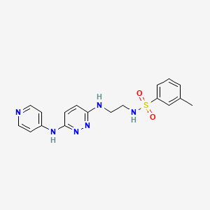 molecular formula C18H20N6O2S B2682013 3-methyl-N-(2-((6-(pyridin-4-ylamino)pyridazin-3-yl)amino)ethyl)benzenesulfonamide CAS No. 1021115-52-5