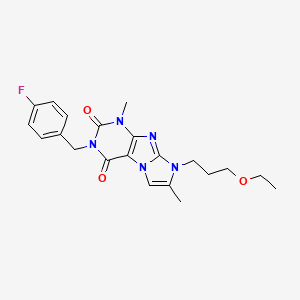 6-(3-Ethoxypropyl)-2-[(4-fluorophenyl)methyl]-4,7-dimethylpurino[7,8-a]imidazole-1,3-dione