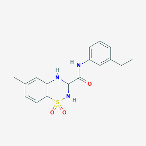 molecular formula C17H19N3O3S B2682016 N-(3-ethylphenyl)-6-methyl-3,4-dihydro-2H-1,2,4-benzothiadiazine-3-carboxamide 1,1-dioxide CAS No. 1357633-30-7