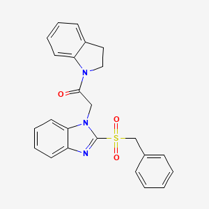 2-(2-(benzylsulfonyl)-1H-benzo[d]imidazol-1-yl)-1-(indolin-1-yl)ethanone