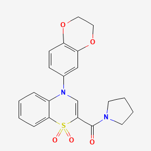 molecular formula C21H20N2O5S B2682020 2-{4-[(4-Phenylpiperazin-1-yl)carbonyl]piperidin-1-yl}-3-(phenylthio)pyrazine CAS No. 1207005-99-9
